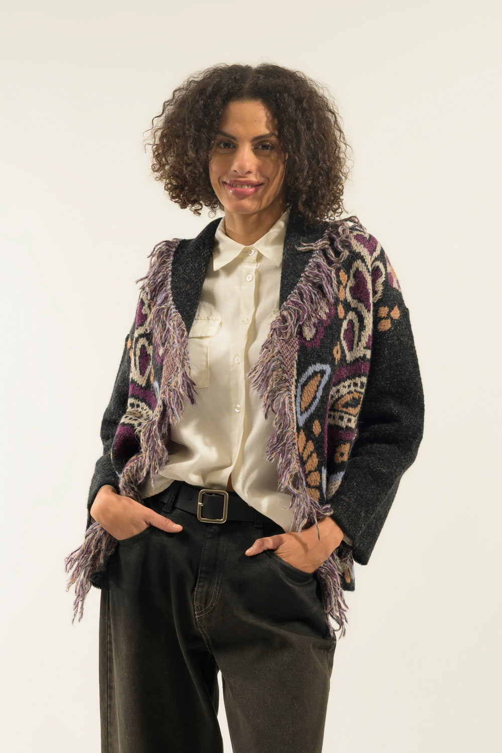 GIACCA FRANGE JACQUARD