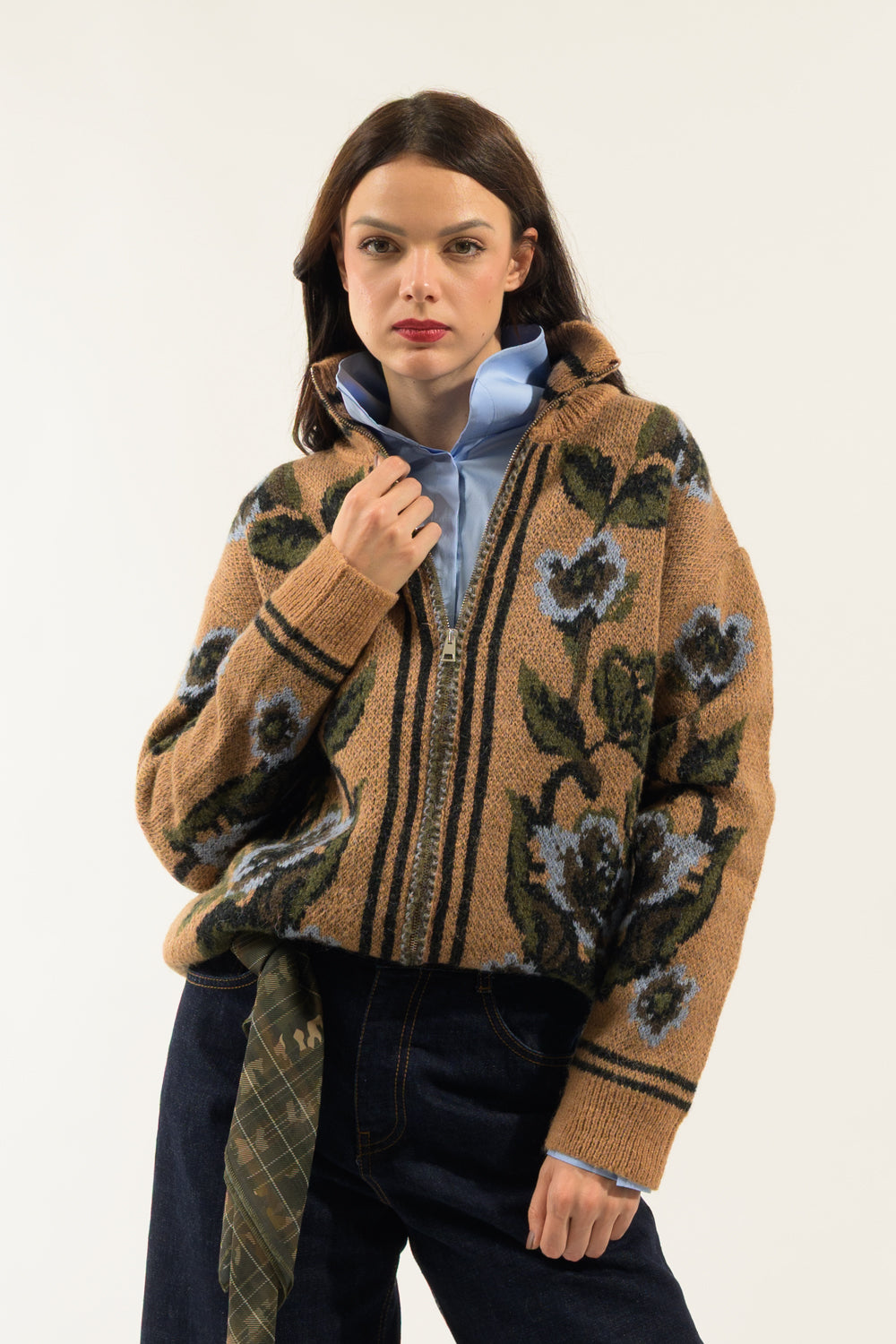 BOMBER JACQUARD FIORI