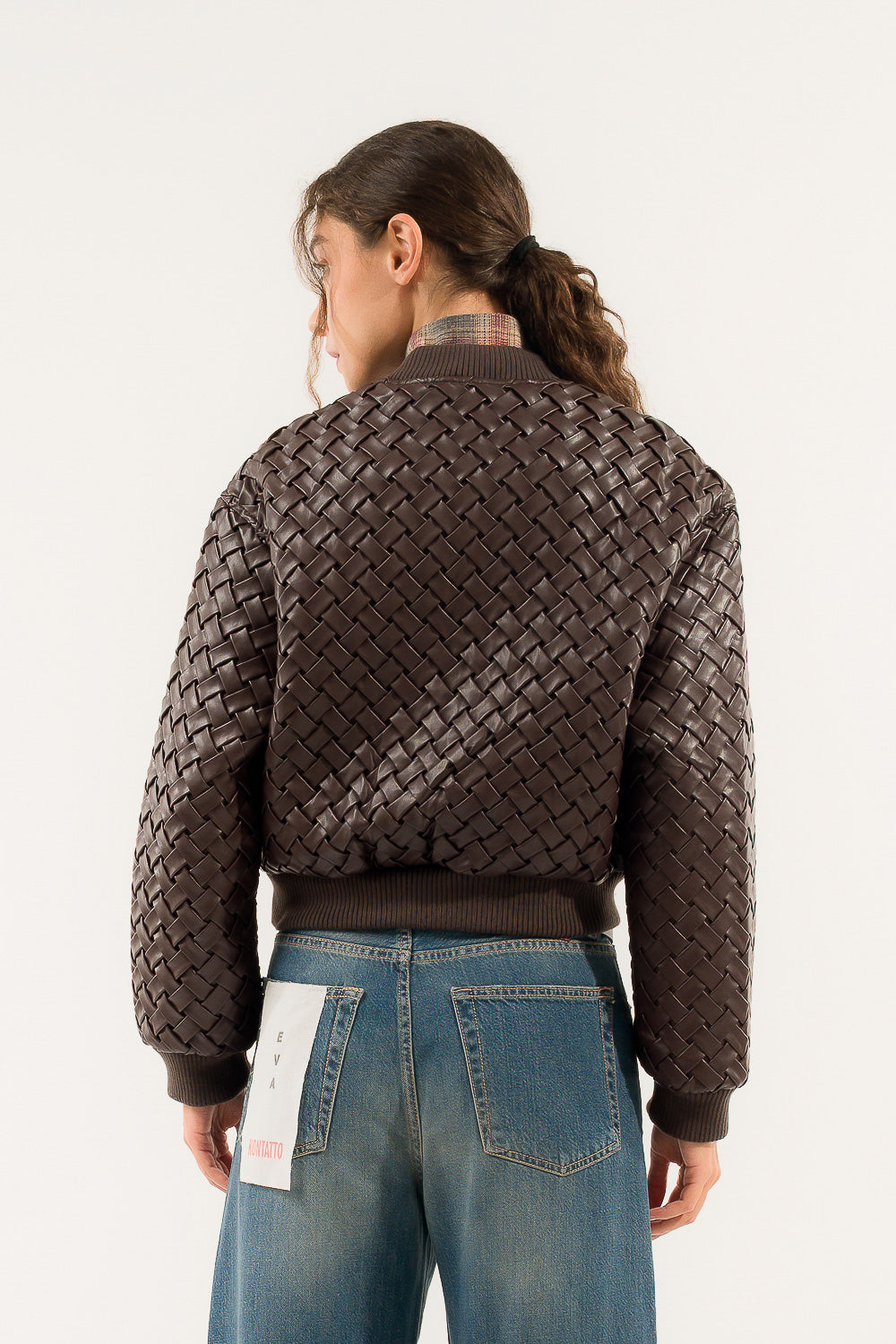 BOMBER INTRECCIATO ECOPELLE