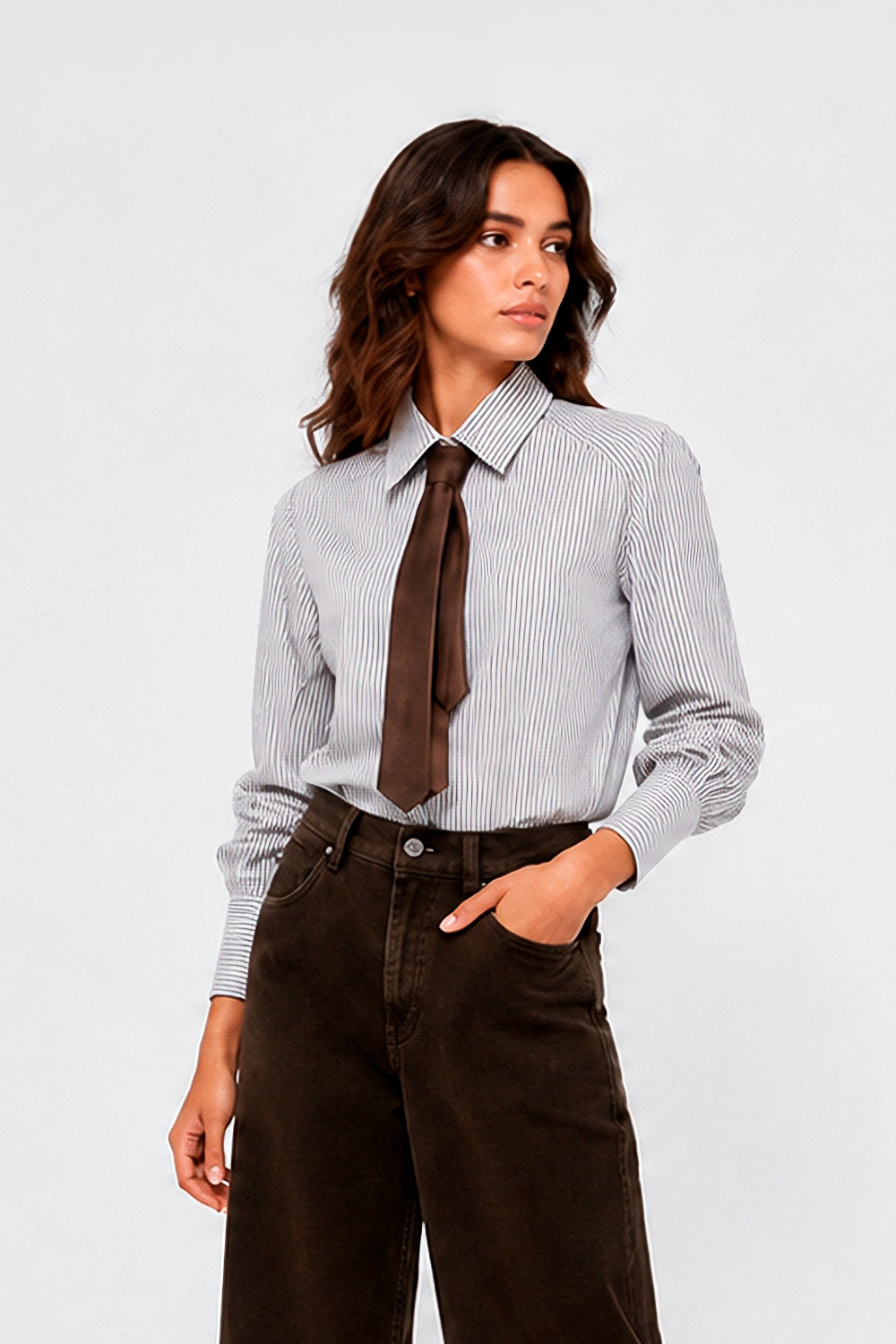 CAMICIA CRAVATTA ECOPELLE