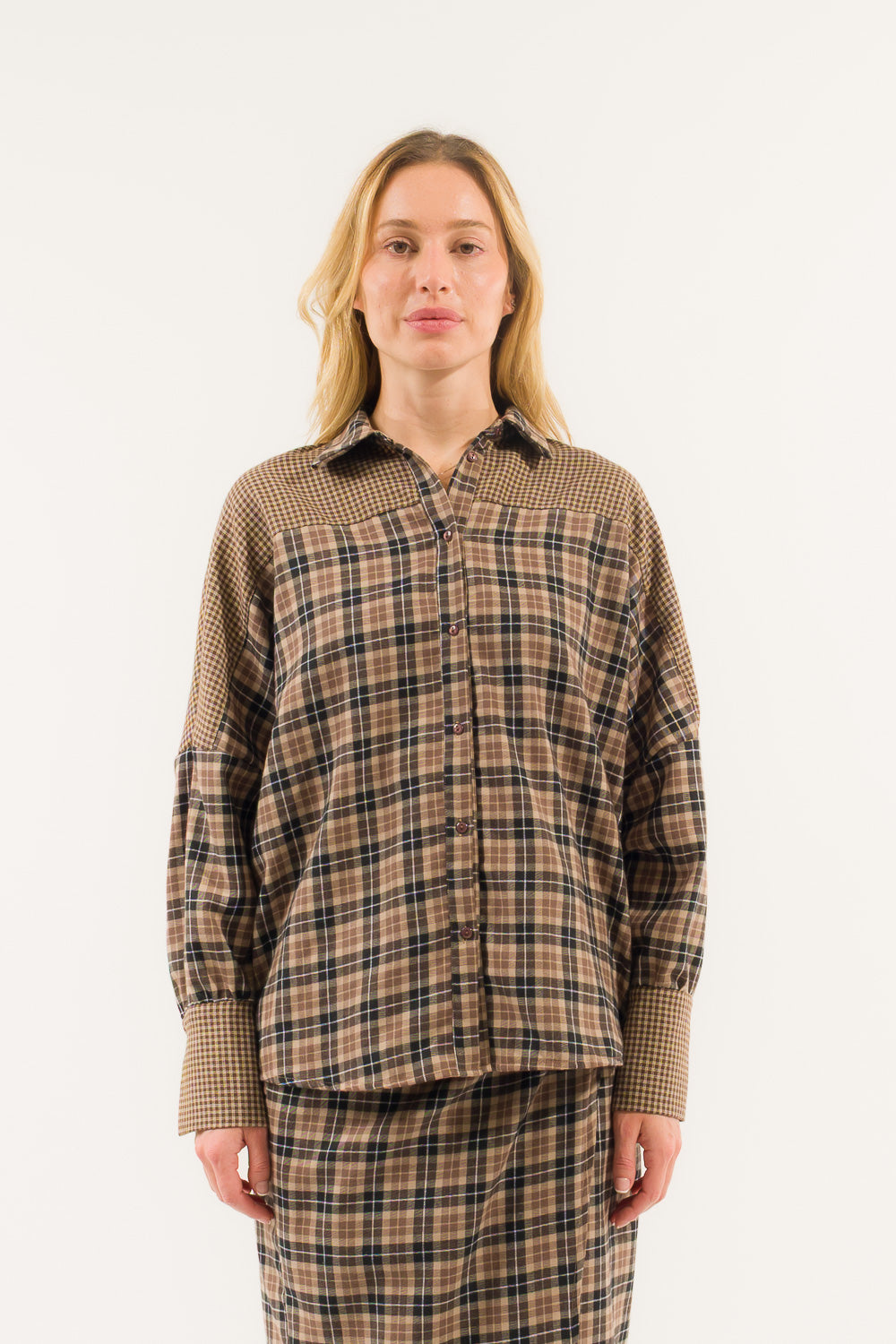 CAMICIA OVER COMBO CHECK