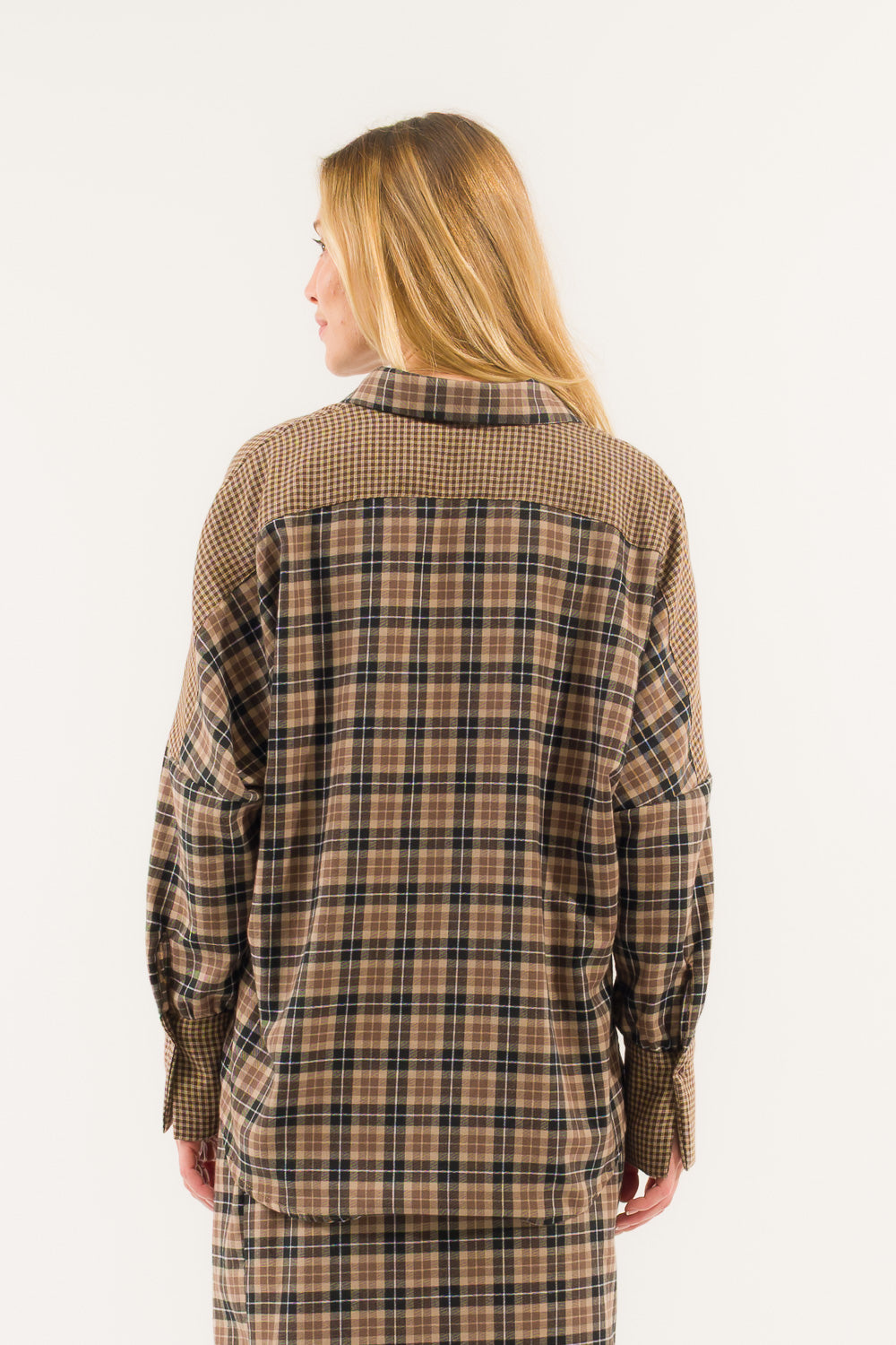 CAMICIA OVER COMBO CHECK
