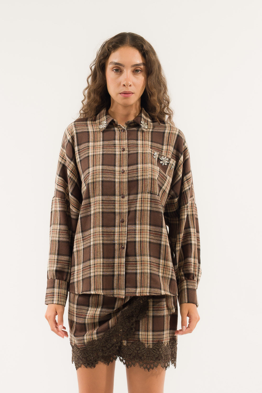 CAMICIA CHECK OVER APPLICAZIONI
