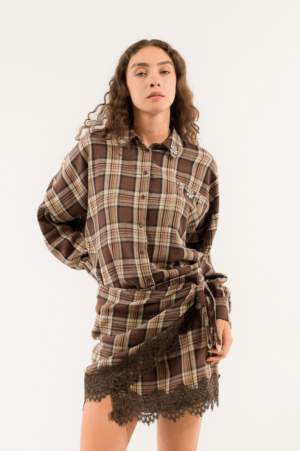 CAMICIA CHECK OVER APPLICAZIONI
