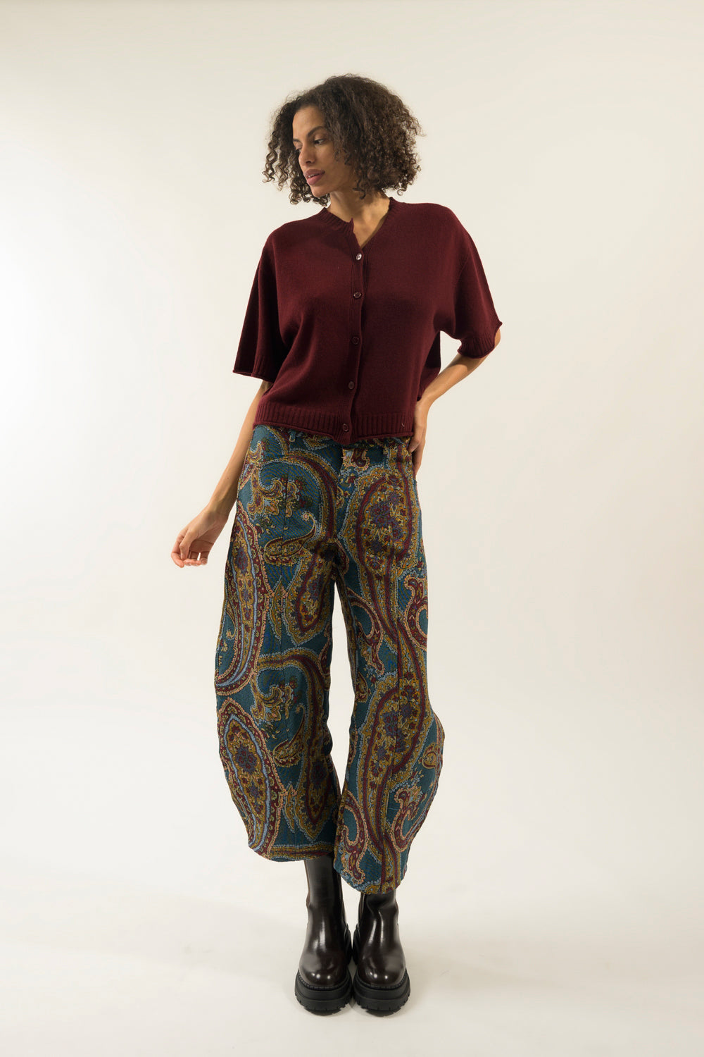 PANTALONE BARREL JACQUARD