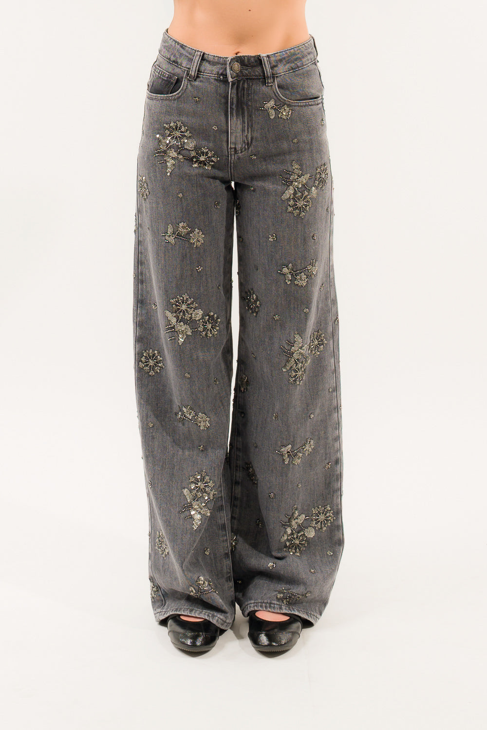 DENIM RICAMO FIORI