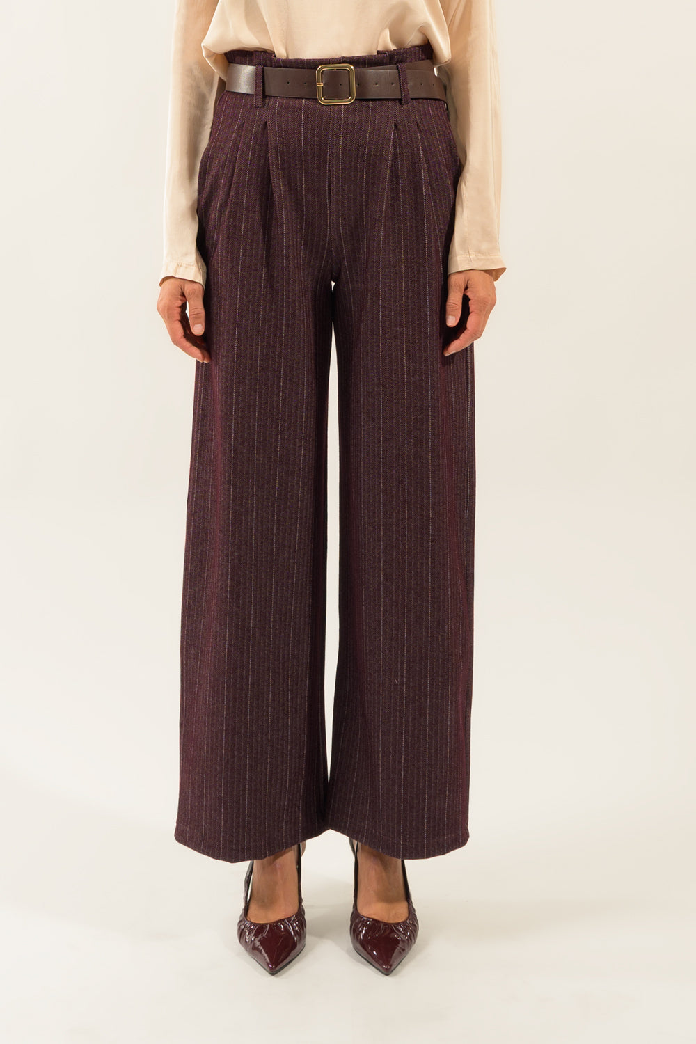 PANTALONE GESSATO CINTURA