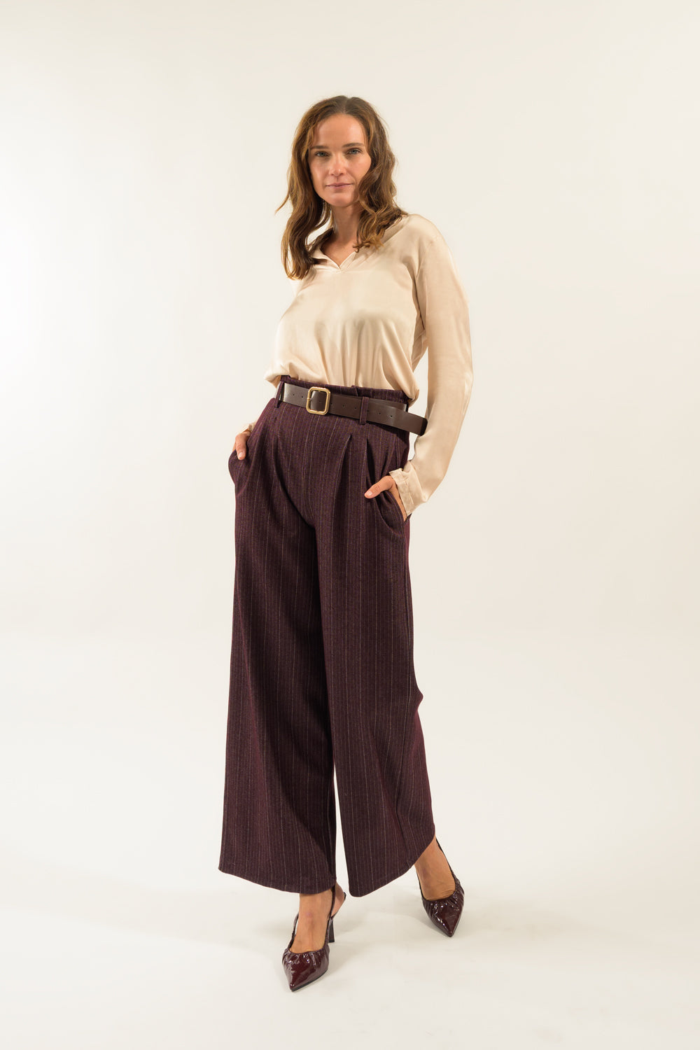 PANTALONE GESSATO CINTURA